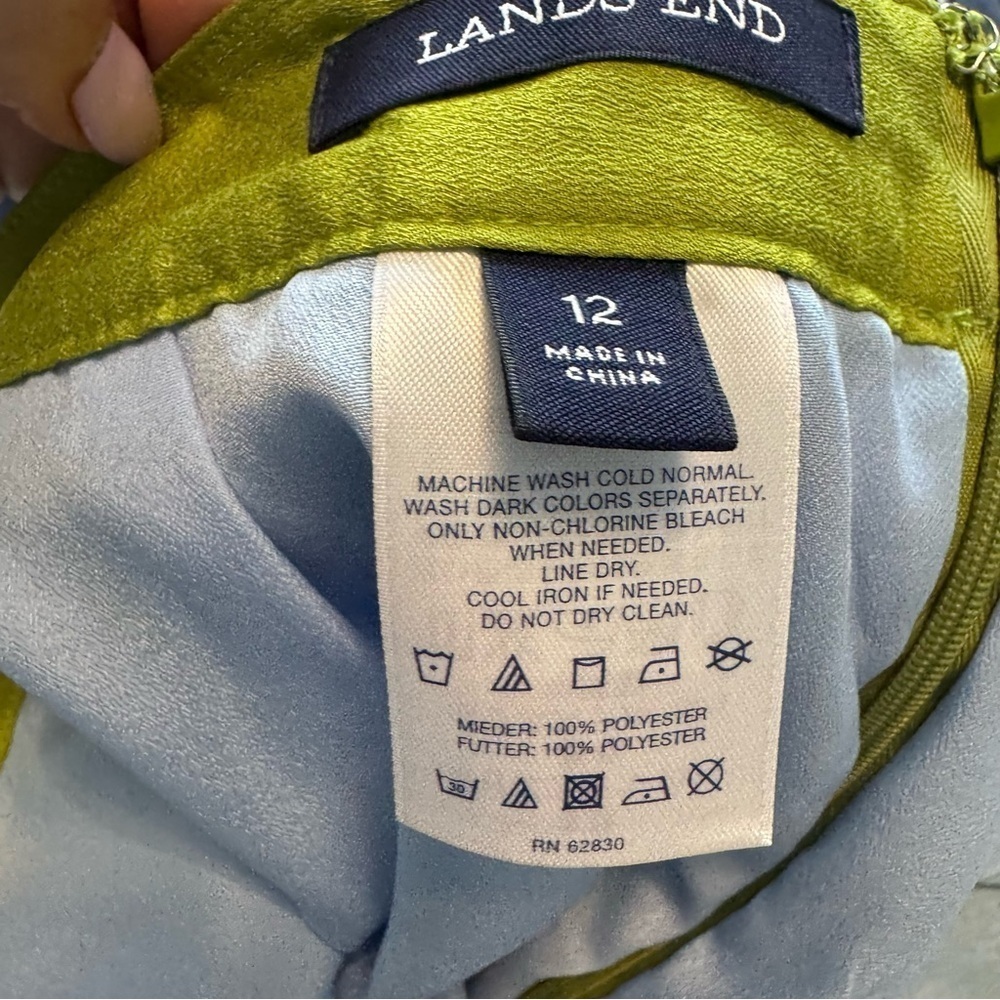 Lands End Women’s Stylish Pleated Skirt in Green and Blue Size 12 - Picture 6 of 6